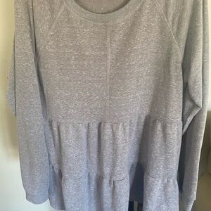 Ultra Flirt Light Gray Peplum Sweatshirt